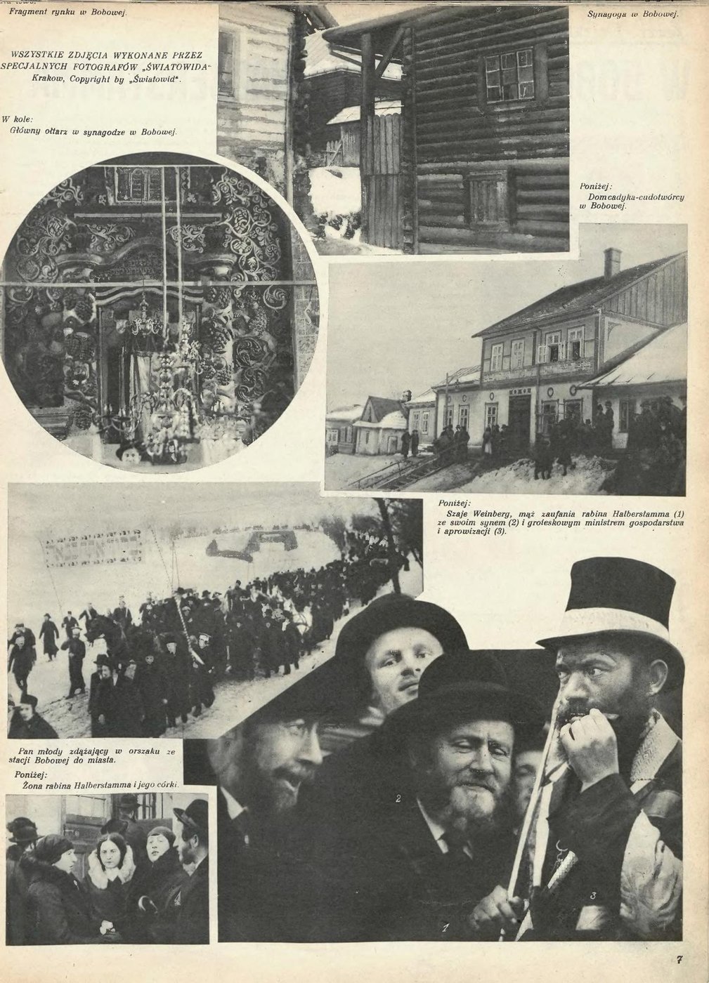 Światowid, March 1931: Bobowa marketplace, shul, and wedding scenes