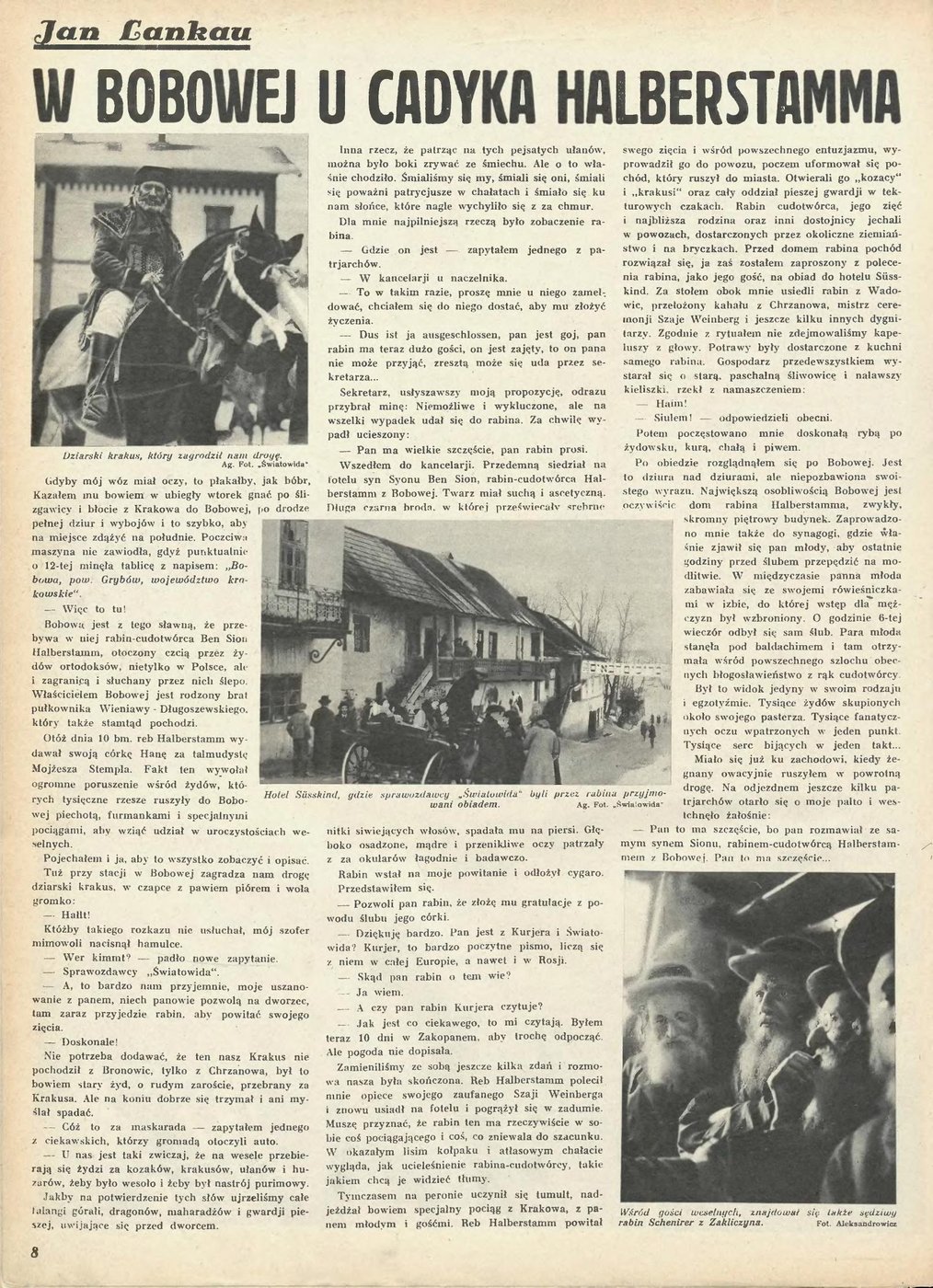 Światowid, March 1931: Jan Lankau’s report from Bobowa