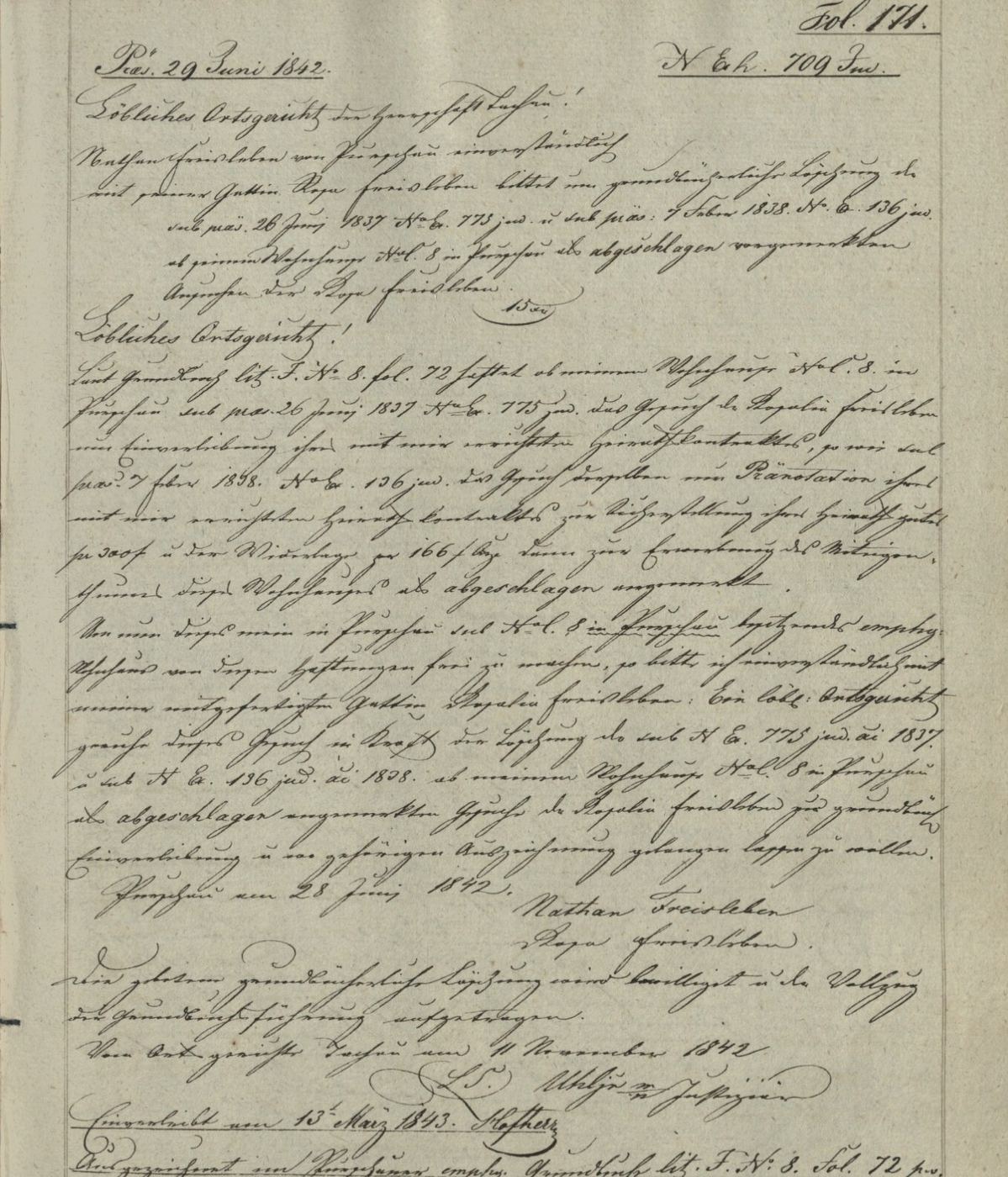 Nathan Freisleben and his wife Rosa Freisleben sign together on the house no. 8 papers