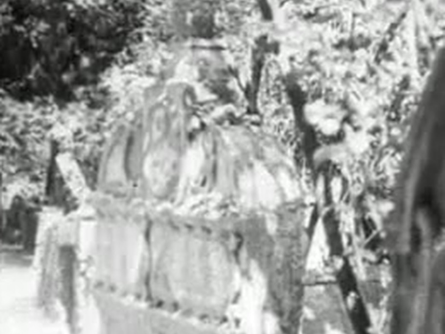 1926 film frame: the Maharal’s grave among trees