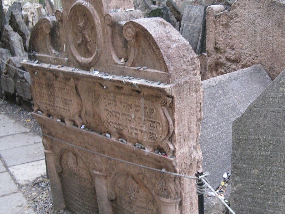 The Maharal’s grave today, visitor stones on the ledges