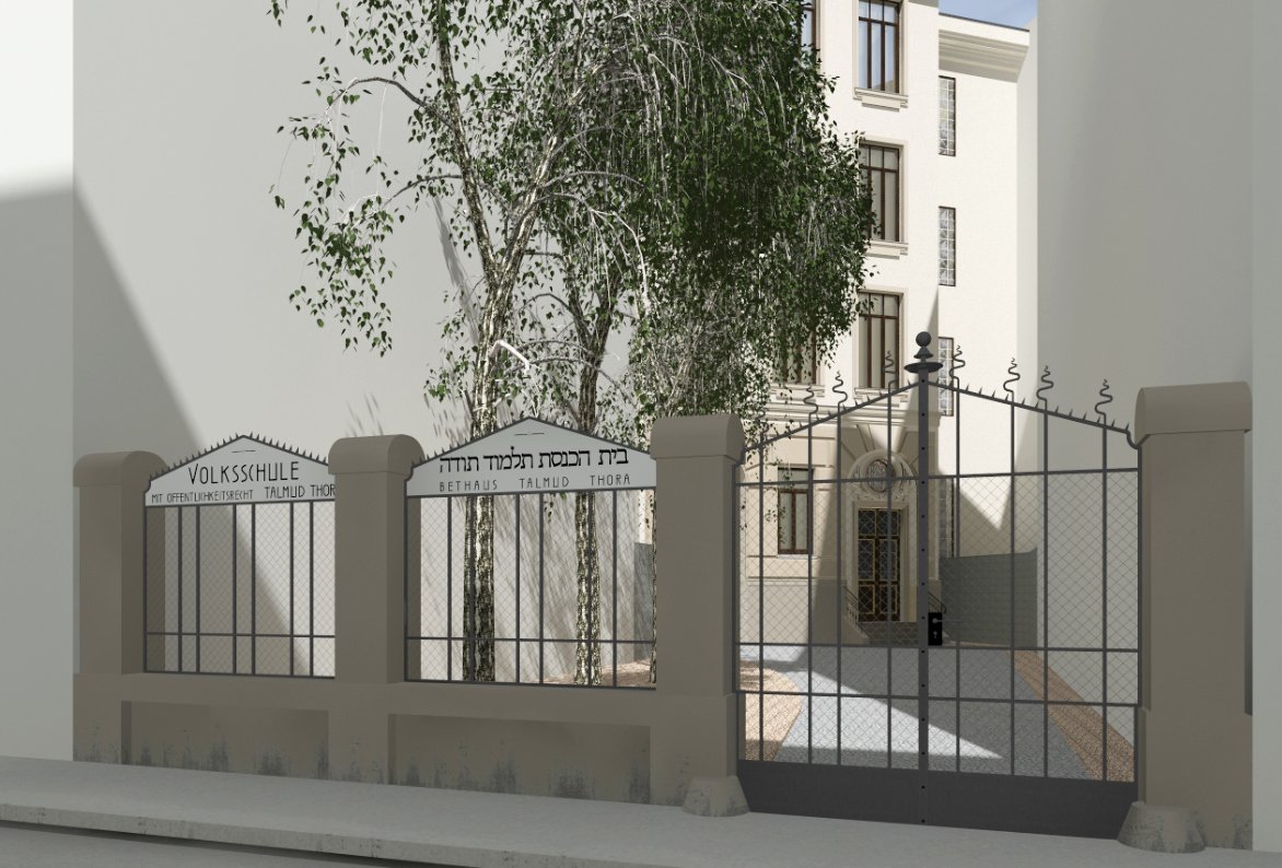 Virtual reconstruction of the Malzgasse school gate and fence, Vienna