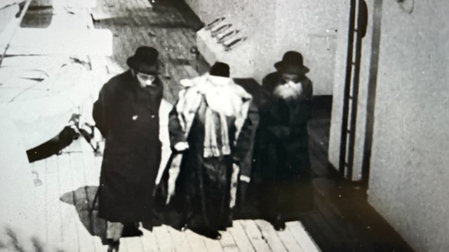 The Sochatchover Rebbe on the Polonia, 1935
